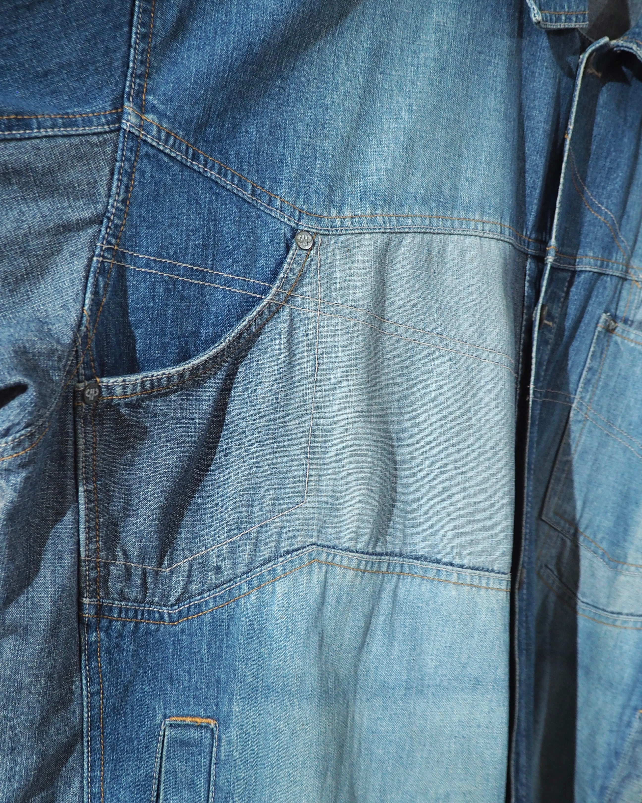 1990s " pellepelle " Special Rebuiling Over silhouette vintage Denim jacket