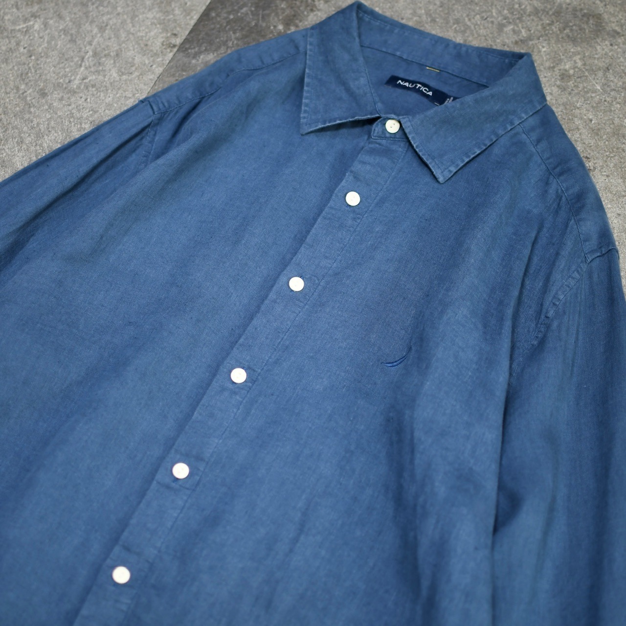 NAUTICA linen shirt blue