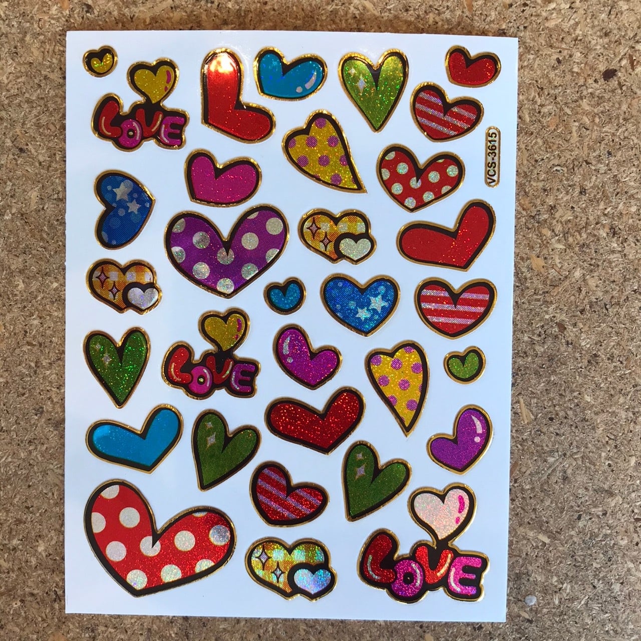 15 平成風ハート レトロキラキラシール VCS01
