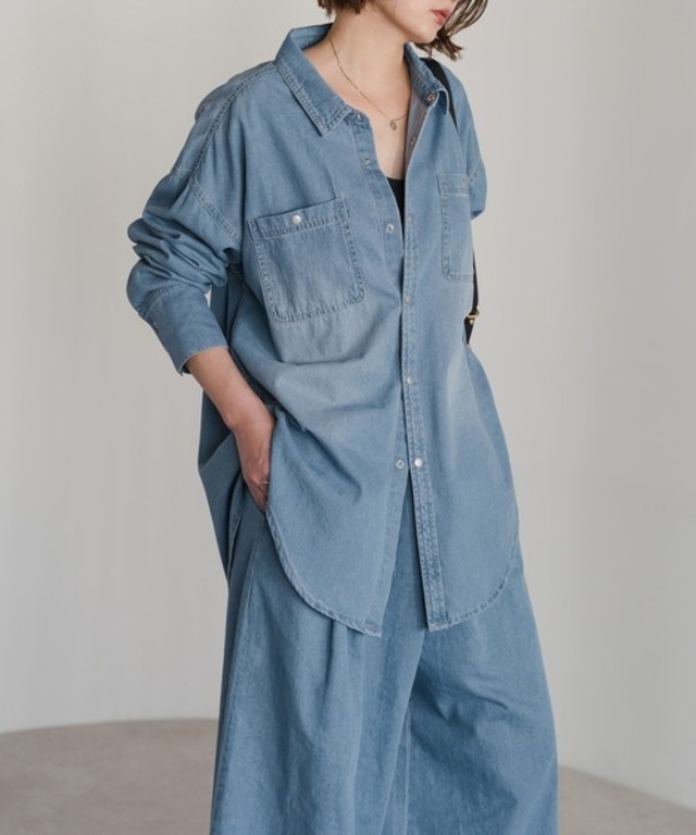 3.5ozデニムストレートパンツ