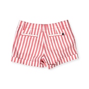 PUMA GOLF プーマゴルフ シアサッカー ストライプ ショートパンツ キュロット L /ピンク×ホワイト/レディース
