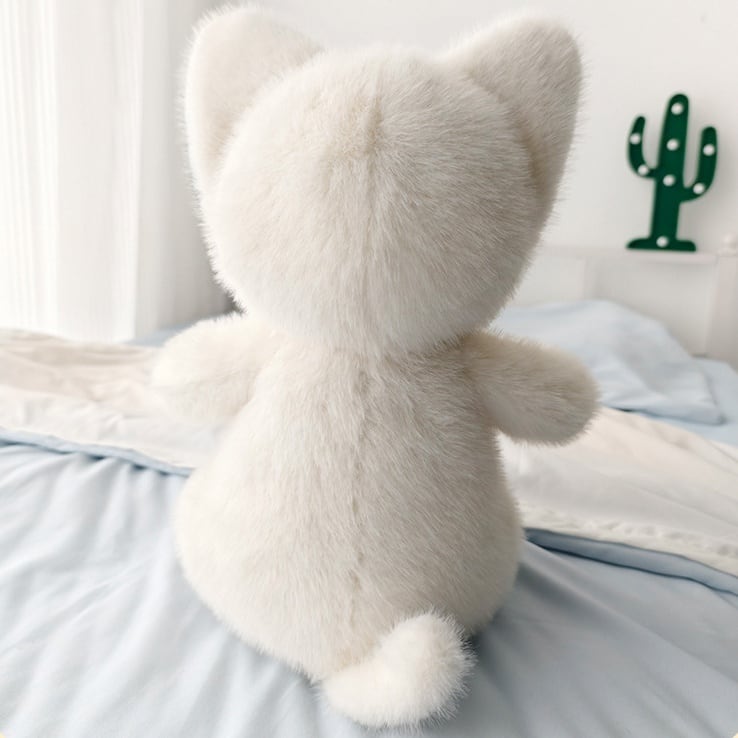 紫色の耳と瞳が可愛い ねこぬいぐるみ （40cm） | LittleBean丨海外