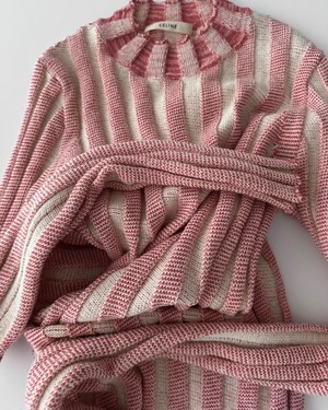 CÉLINE by Phoebe philo　RIBBED STRIPE Ribbed KNIT TOP
