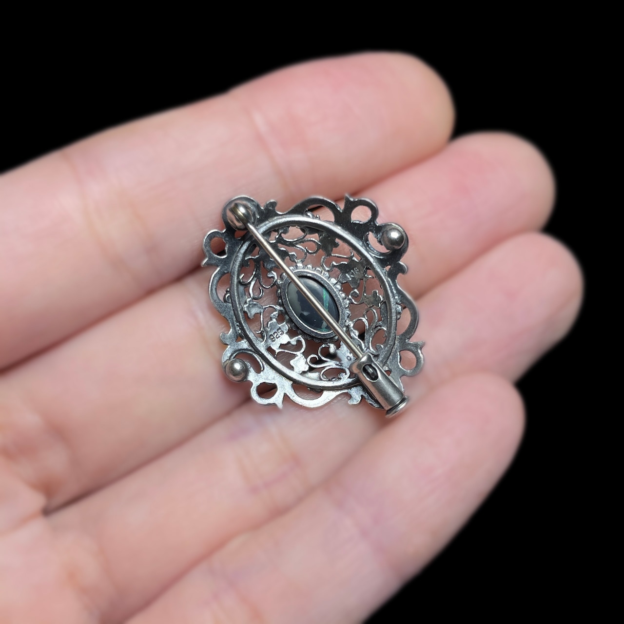 現品 Iris|イリス ブローチ ペンダント (K18 & SV925) ブラックオパール