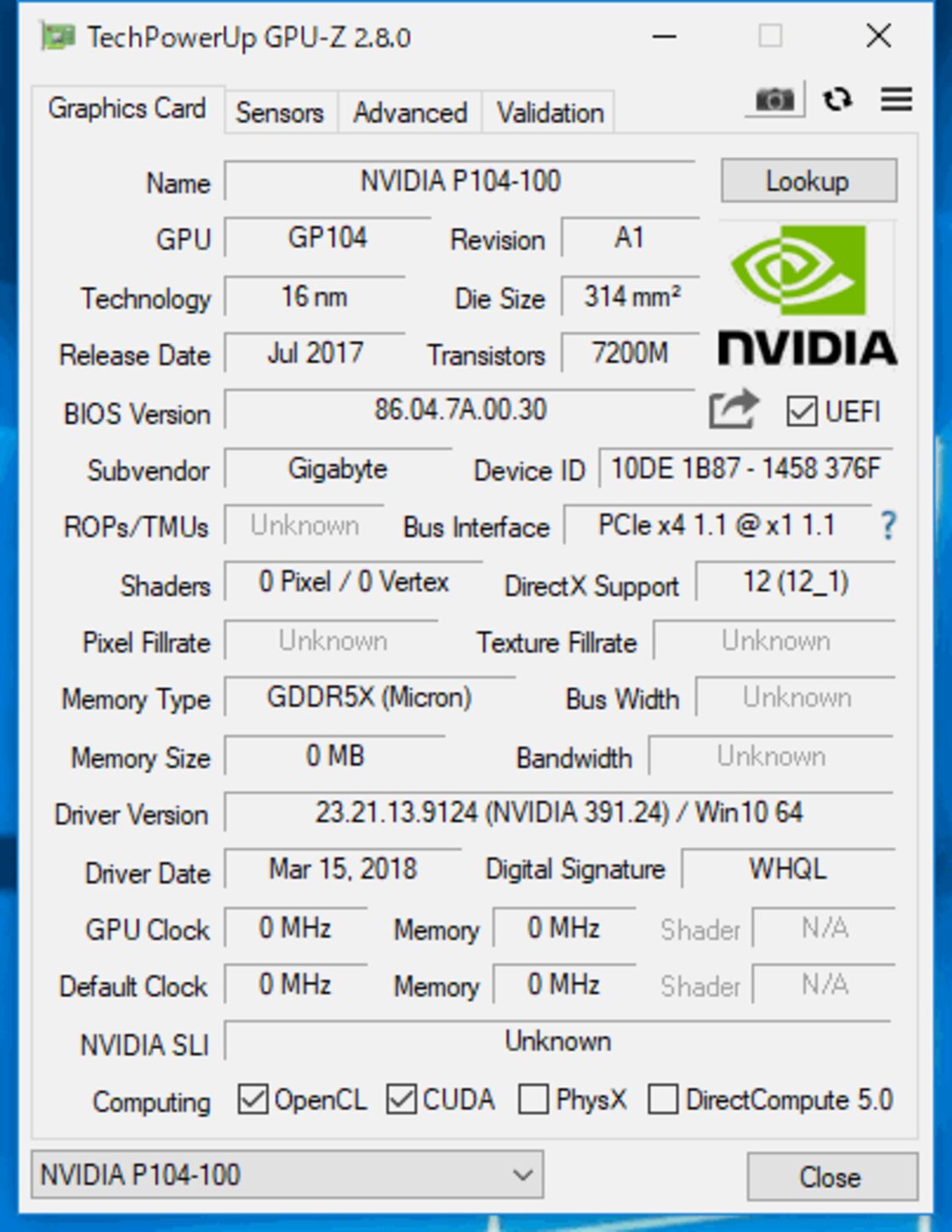 P104 x 10枚セット】GIGABYTE NVIDIA P104-100（イーサリアム専用GPU) | Pay ID