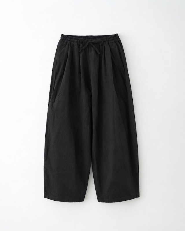 my beautiful landlet HIGH COUNT COTTON TWILL WIDE EASY PANTS BLACK