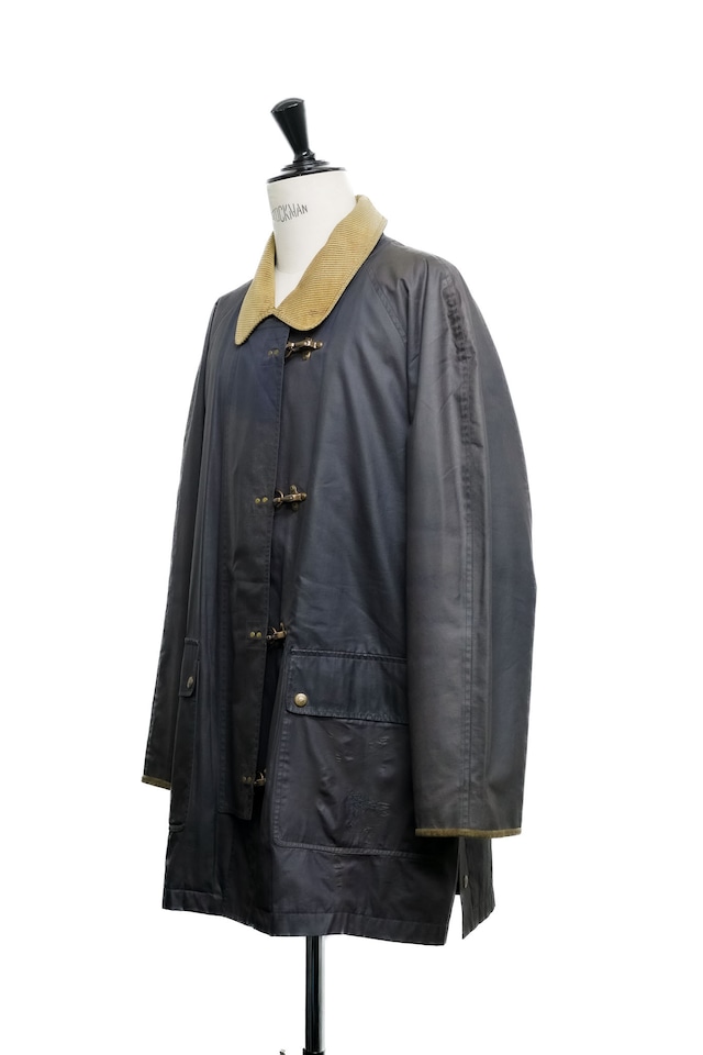 90's "Burberry's" Resin Coating Cotton-Polyester Fireman Jacket with Detachable Liner