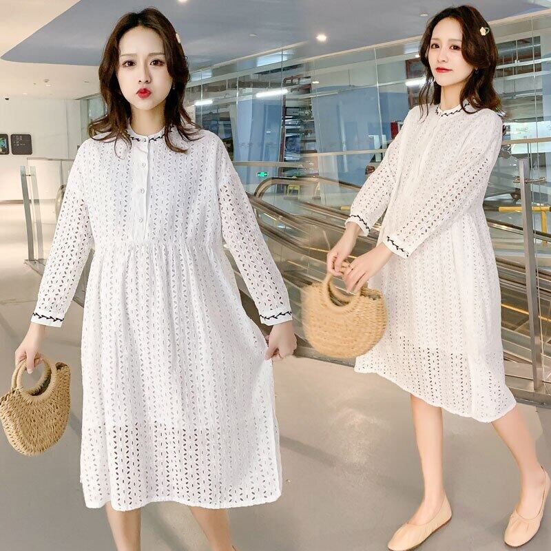 【新作】【送料無料】 母乳育児ドレス2020ホワイトマタニティ母乳育児ジャンプスーツ春先 スプリング 春物 AL expec371511257755