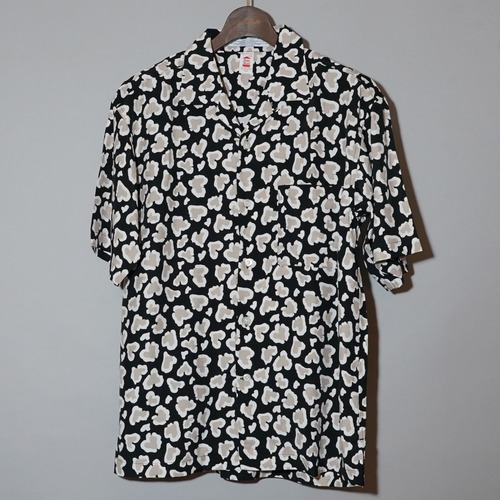 CC HEART LEOPARD ALOHA SHIRTS -BLACK-