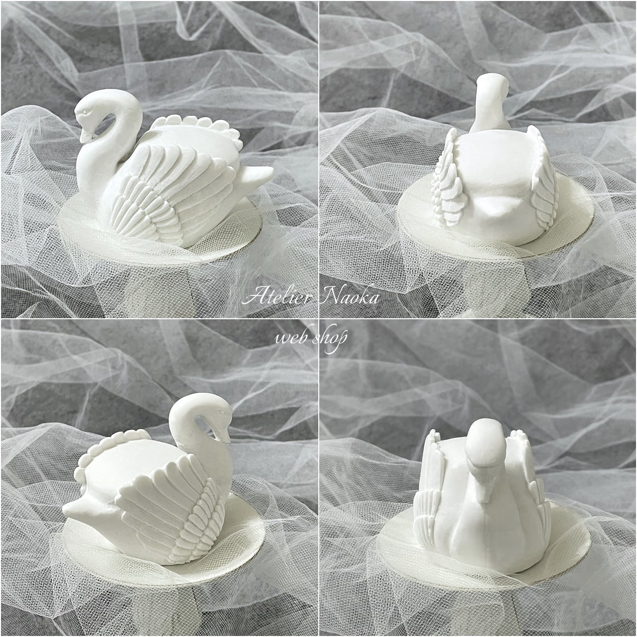 立体スワン(b) シリコンモールド | シリコンモールド・クレイクラフト