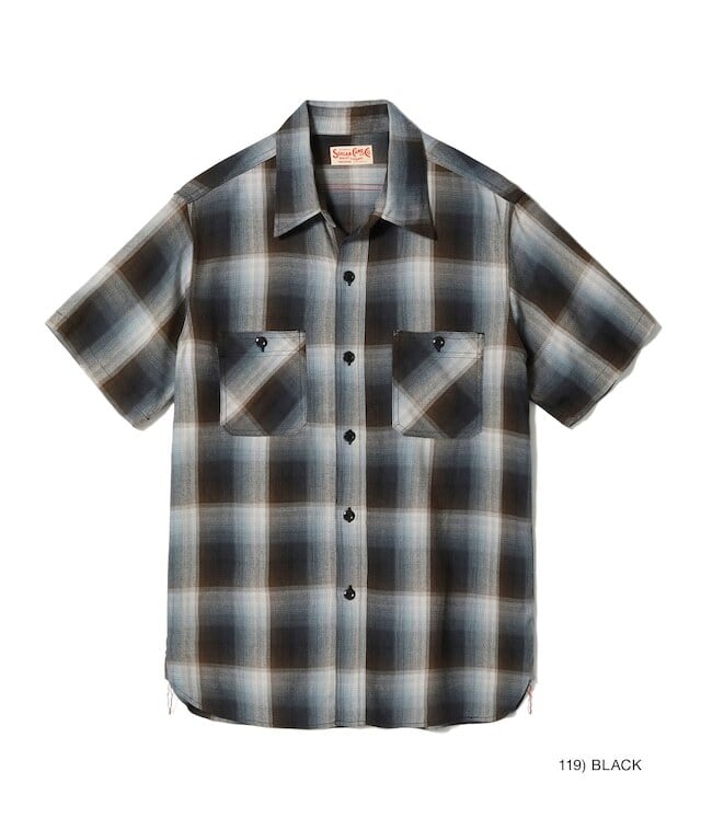 SUGAR CANE Lot No. SC39726 / RAYON TWILL CHECK WORK SHIRT