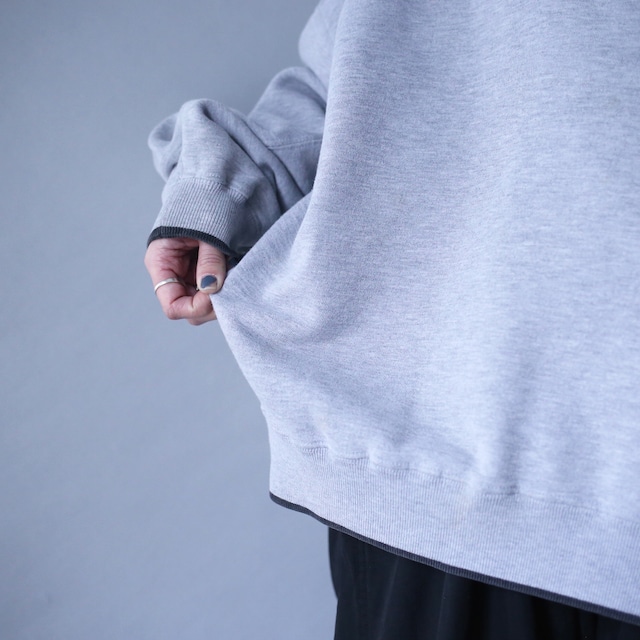 "刺繍×狼" one point design loose wide silhouette sweatshirt