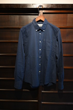 barbour stanley tailored fit navy button down shirt 0350