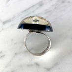 ファッションリング　半球体黒地金メッシュ ユニセックス サイズ17号〜 12ACch17-3