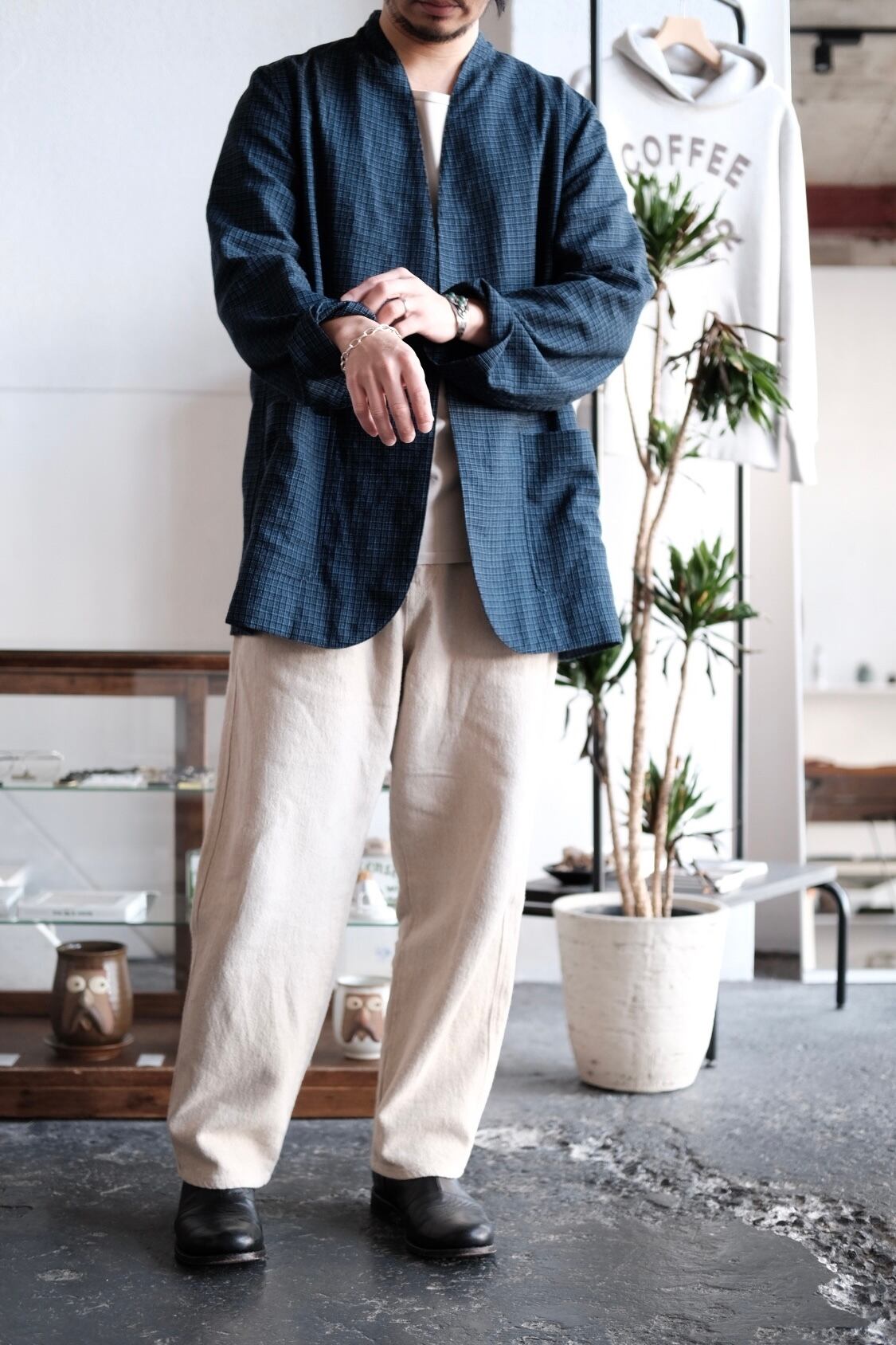 MITTAN＜ミッタン＞毛亜麻格子ジャケット | Inhigh