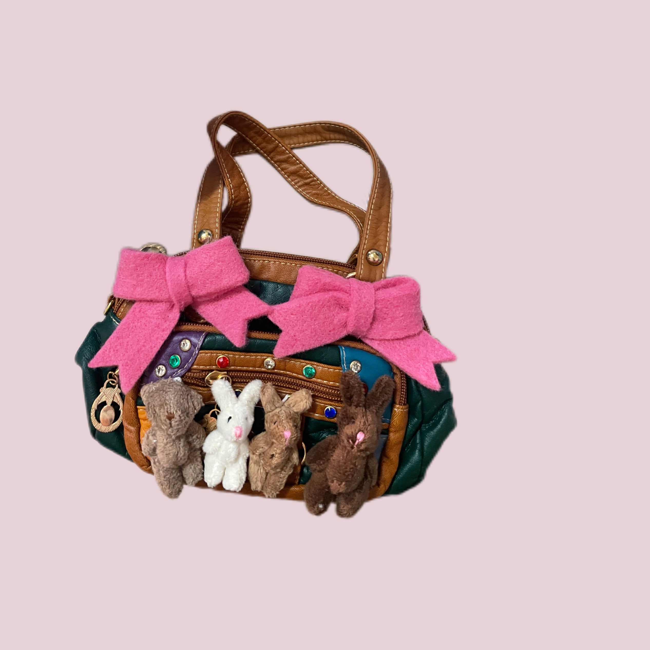 Hottieレトロリボン＆ぬいぐるみy2kバッグ 3s | paapilioo