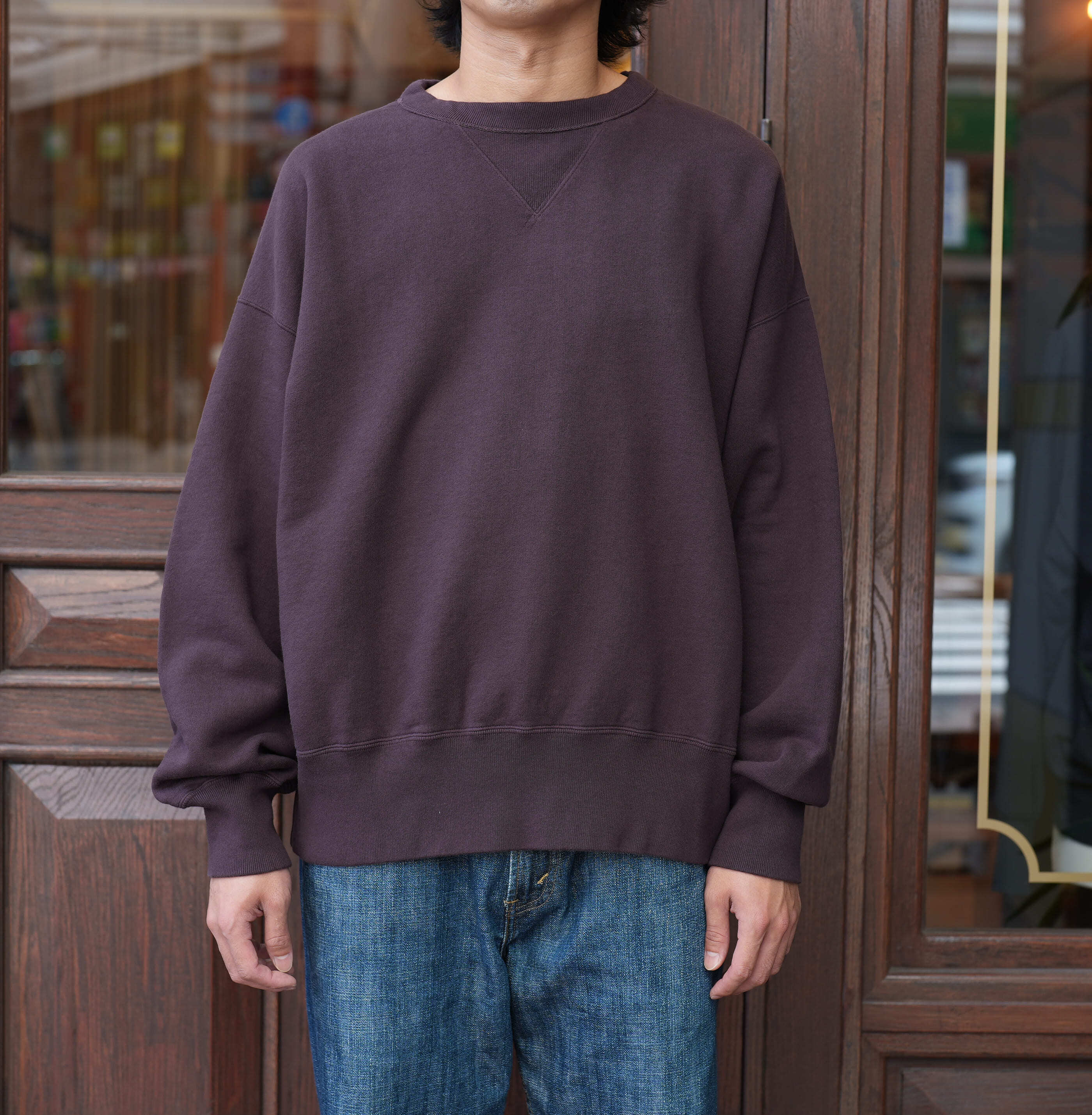KAPTAIN SUNSHINE(キャプテンサンシャイン) 26AW "Double V Pullover" -BROWN VIOLET-