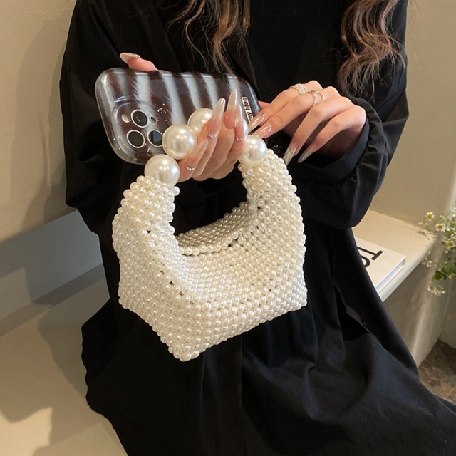 Pearl beads 2way bag　B731