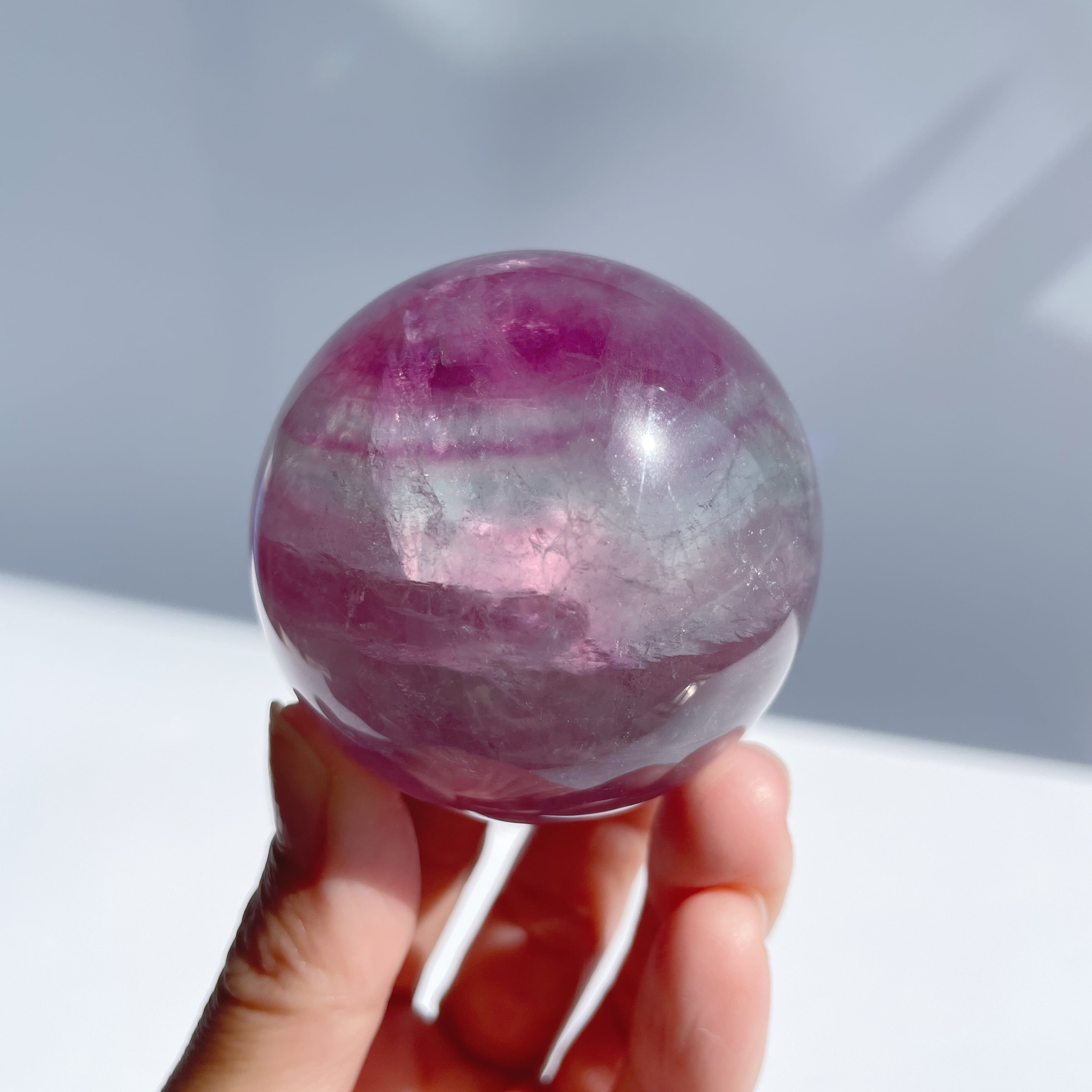 ピンクフローライト スフィア（丸玉）14◇Purple Fluorite Sphere