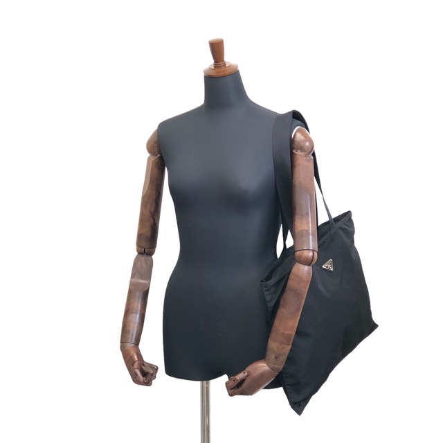 PRADA プラダ トートバッグ ブラック トライアングルロゴ ナイロン vintage ヴィンテージ オールド vny8kv