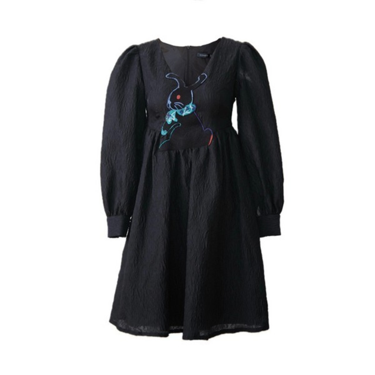 うさぎのワンダーランド:クラシカルブラックミニドレス 《XU0130》