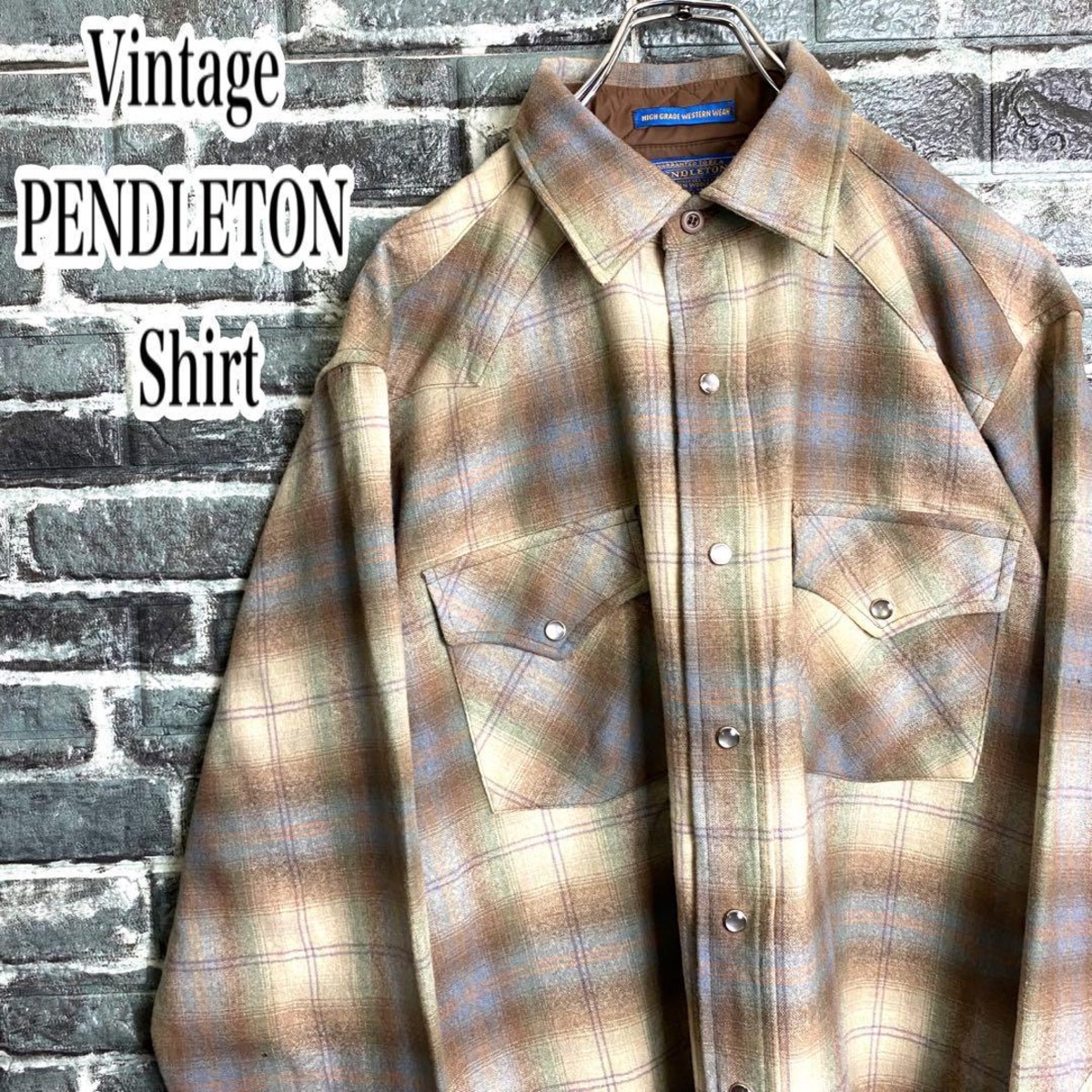 超希少 ペンドルトン☆オンブレチェックウエスタンシャツ 70s USA製  