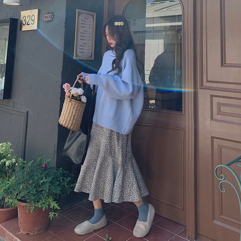 スプリングセーター スカート ストリート 大人ガーリー スウィート キュート カジュアル 春物 試着室11670892471