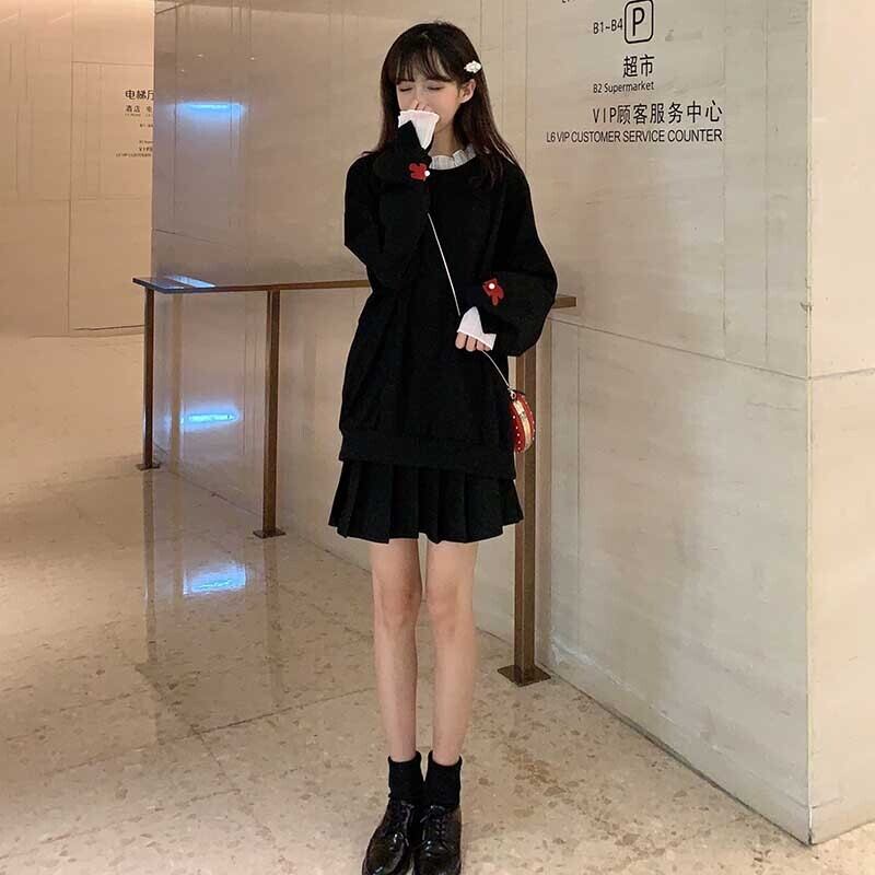 シャツ オータムTシャツ ルーズスプリングトップス レッド ロング 春物 秋物 萌量不足99094129344