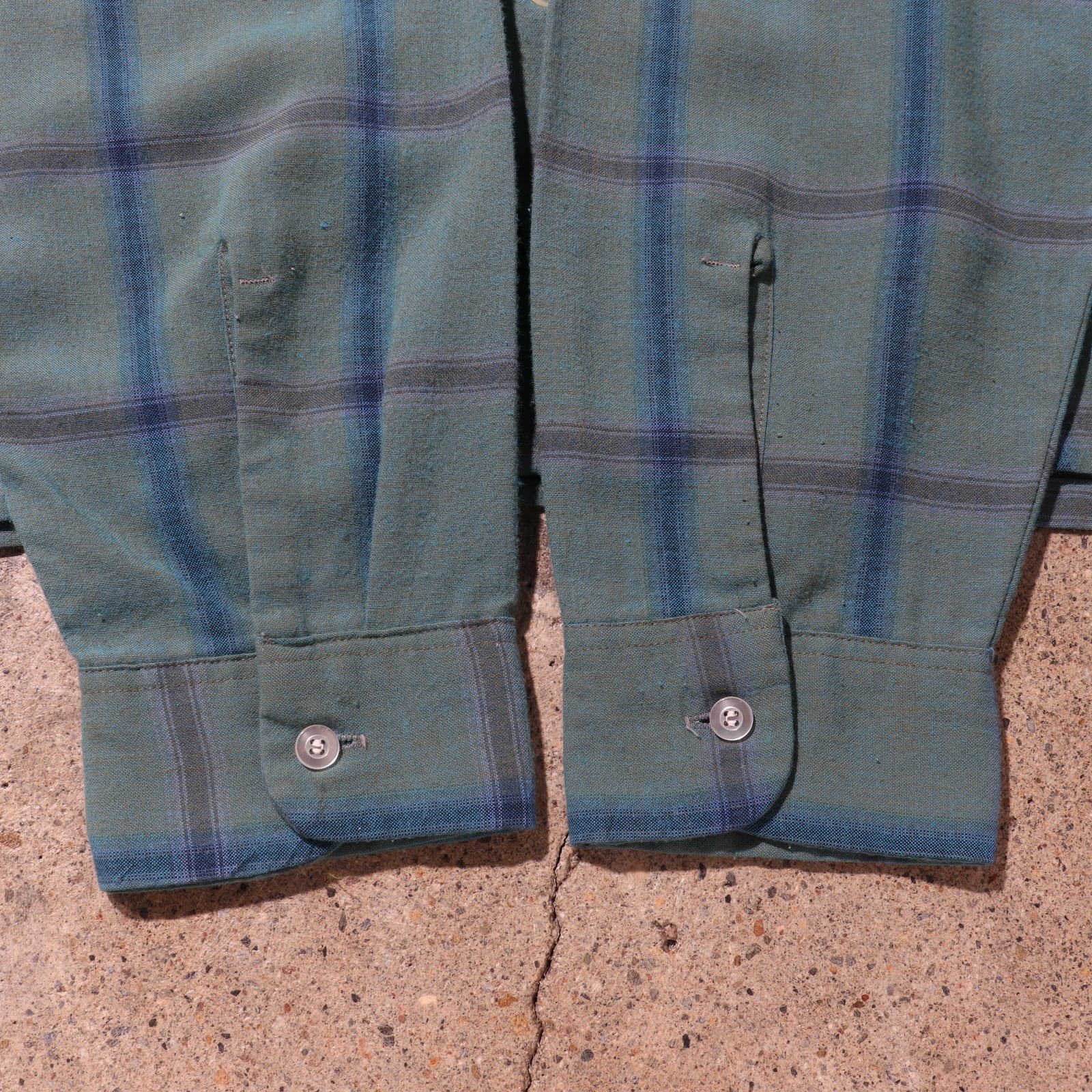 美品 XL 60s 70s BRENT 水色 レーヨン混 チェックシャツ 長袖 美品 XL 60s 70s BRENT 水色 レーヨン混 チェックシャツ 長袖