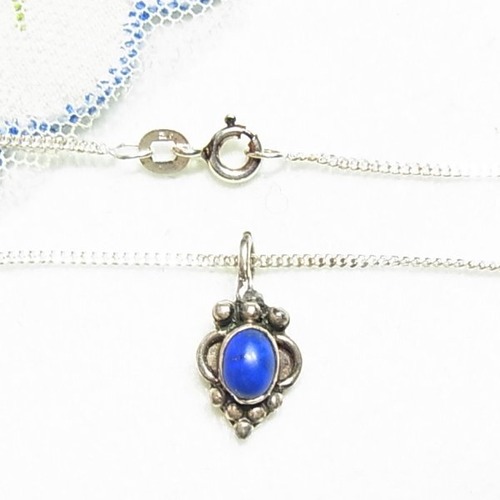 シルバー925製、ラピスラズリのペンダントネックレス　 アクセサリーのセール通販　11259S