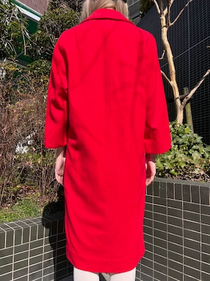 40's 50's big button red coat