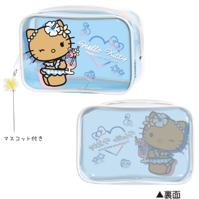 ハローキティ トロピカル柄 クリアポーチ ペンケース ハローキティ クリアボックスペンケース きらめきトロピカル ペン