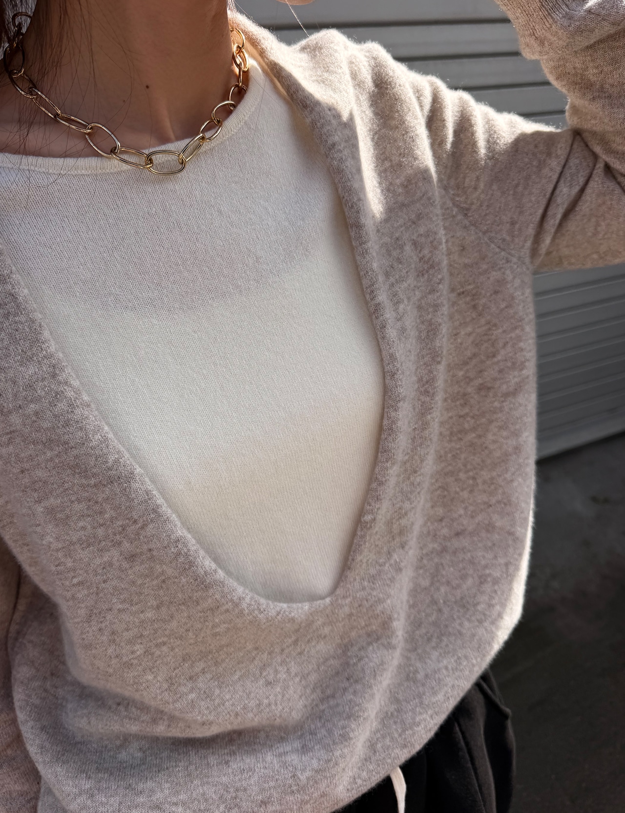 【新作5%OFF・3日間】Wool&Cashmere Layered Knit_3colors