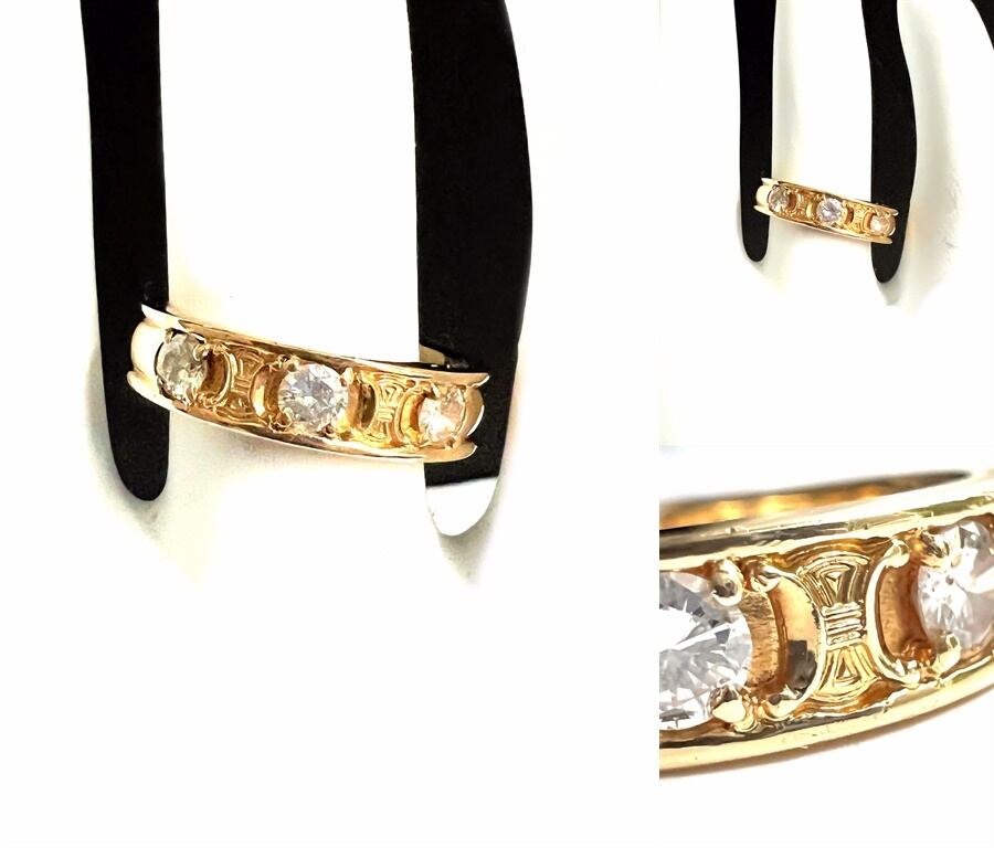 CELINE K10 リング マカダム　トリオンフ CELINE セリーヌ マカダム トリオンフ ダイヤモンド リング