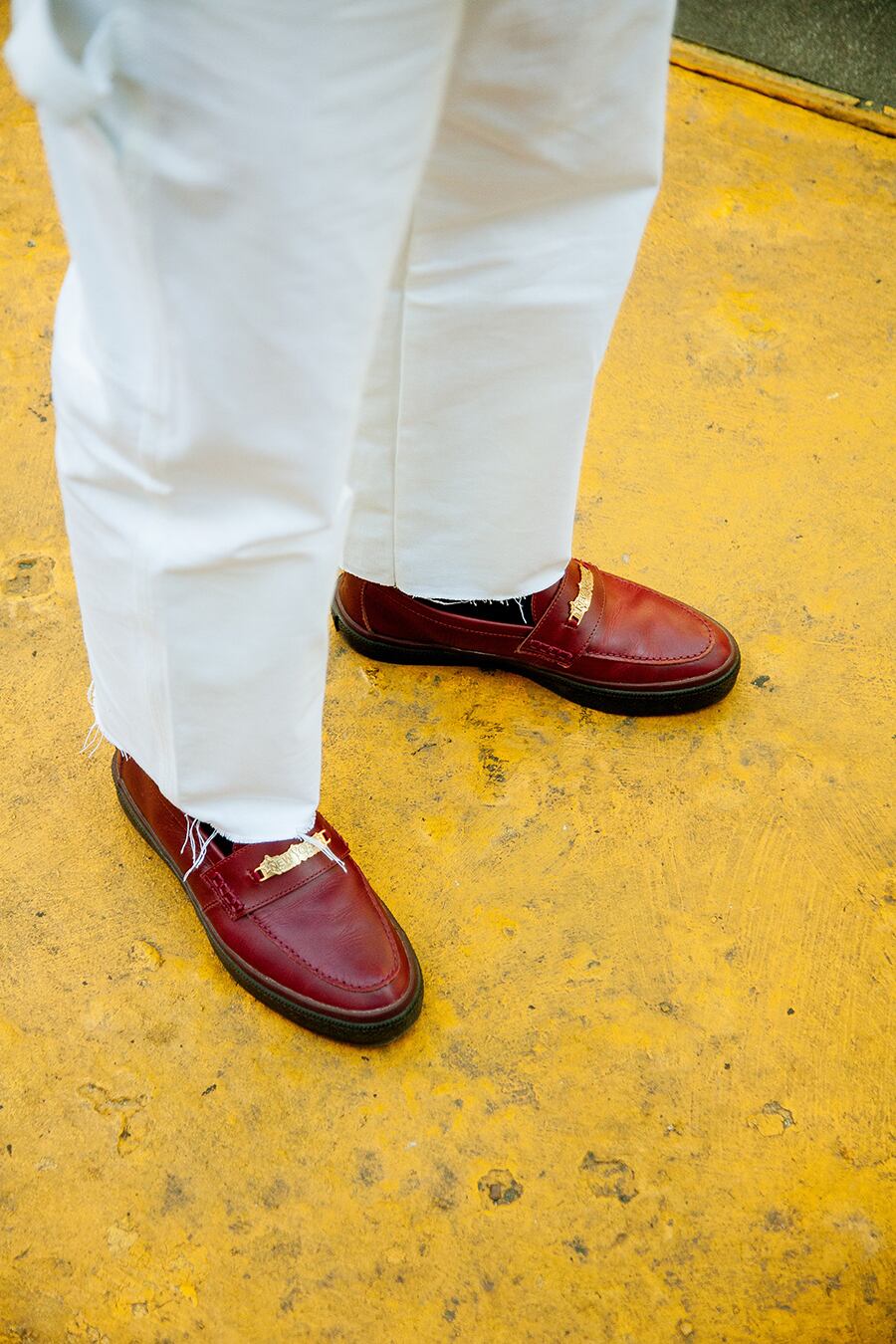 コンバース CS ローファー 革靴 SK トウヤホリウチ 24.5cm 赤茶