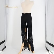 【ベリーダンス用衣装 まとめ売り】全3点セット レッスン着 ズボン フレアパンツ パンツ 黒 水色 ベージュ レース 花柄 フリル