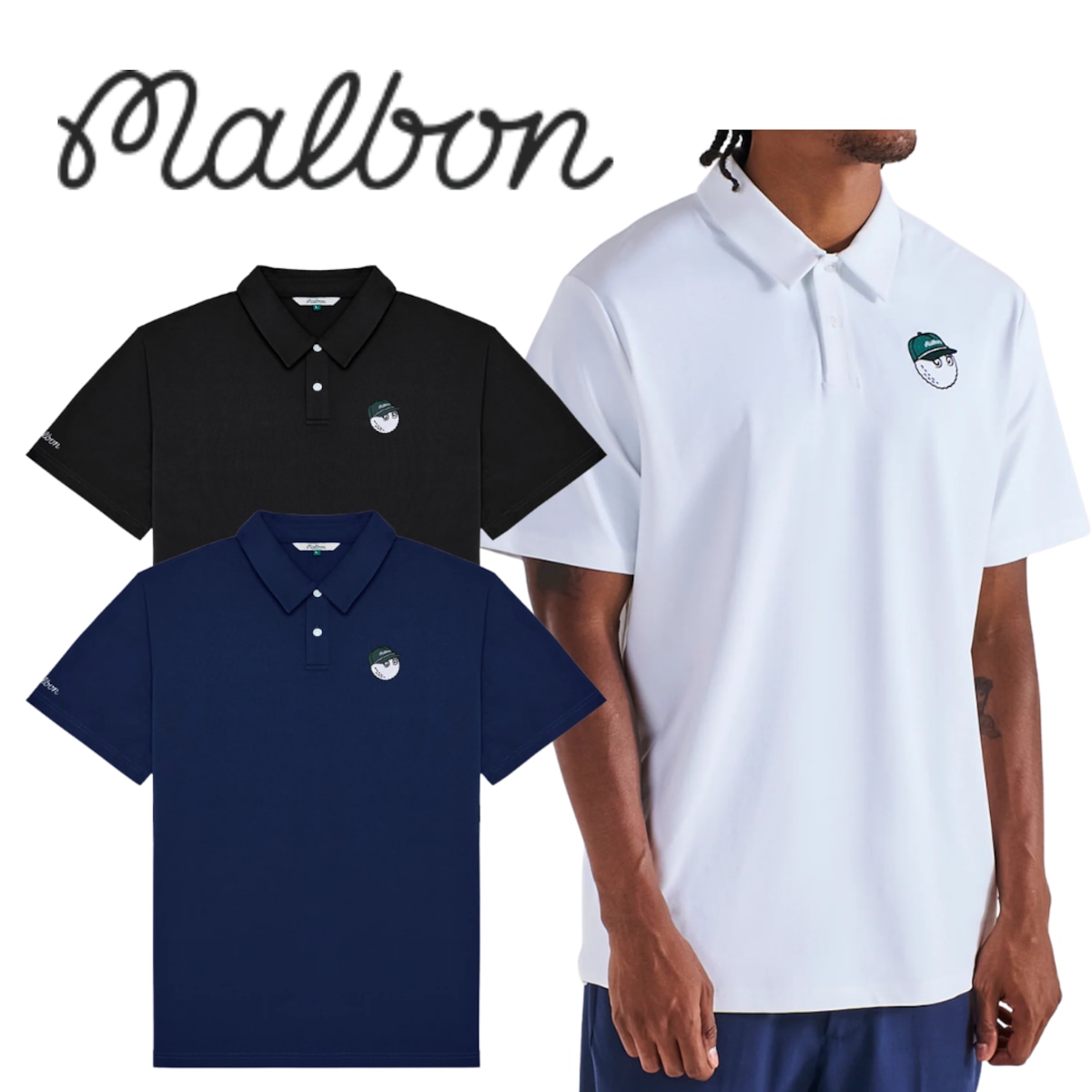 2026SS 【メンズ】 MALBON マルボン FAIRWAY BALDWIN POLO M-9403