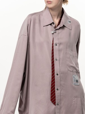 【26AW】Maison MIHARA YASUHIRO ミハラヤスヒロ / シャツ / Attached Tie Long Sleeve Satin Shirt
