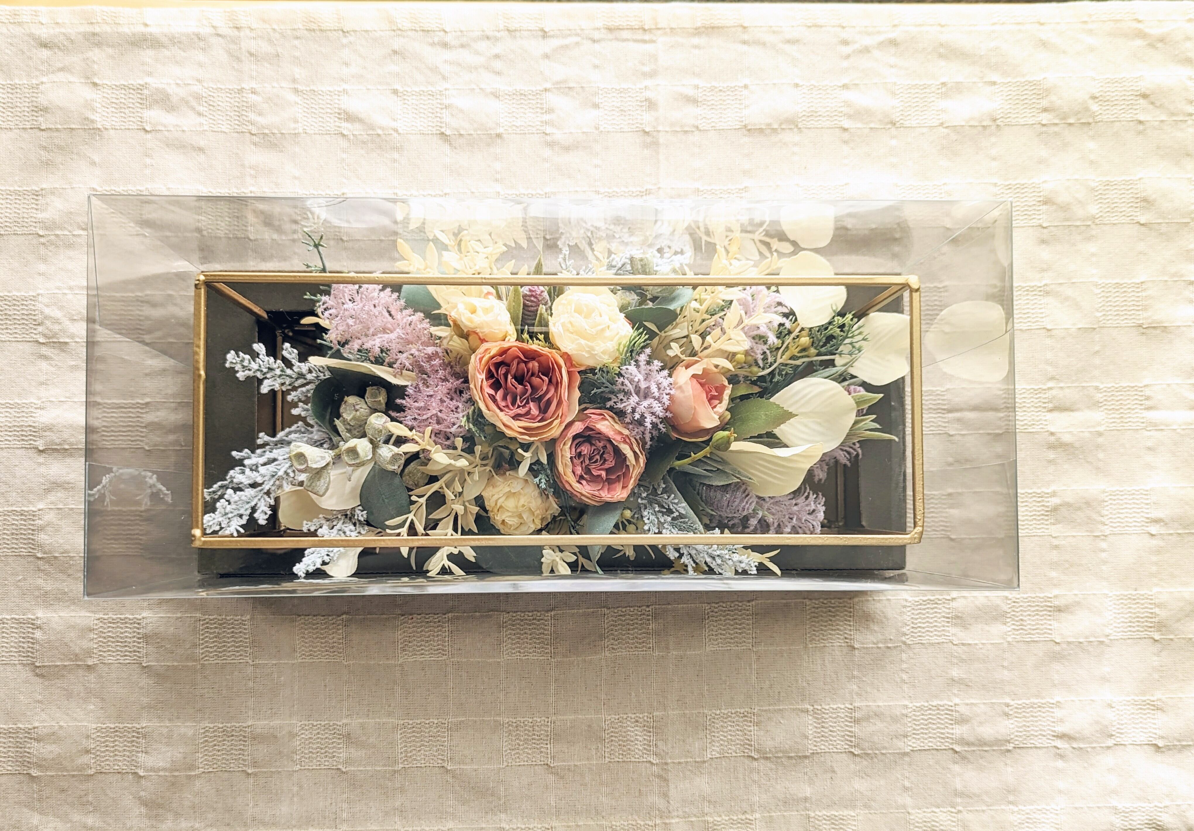 GOLD FRAME～ドライドローズのWinterArrangementPE/IV】Lタイプ