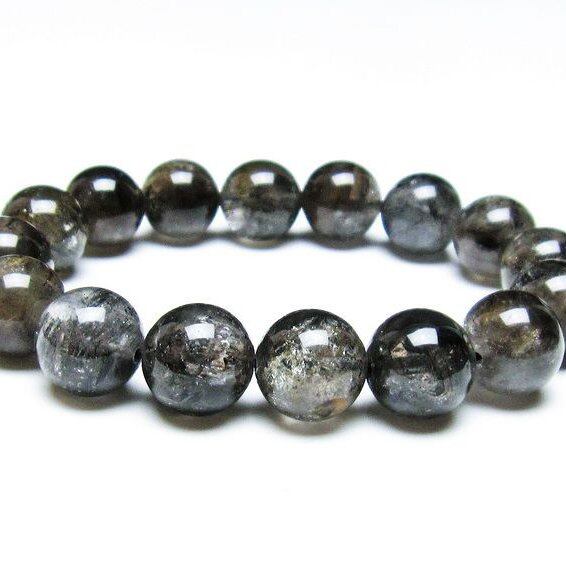 エレスチャルクォーツ ブレスレット 13mm ブラックエレスチャル 一点物 メール便可 [M便 1/10] 111-37841