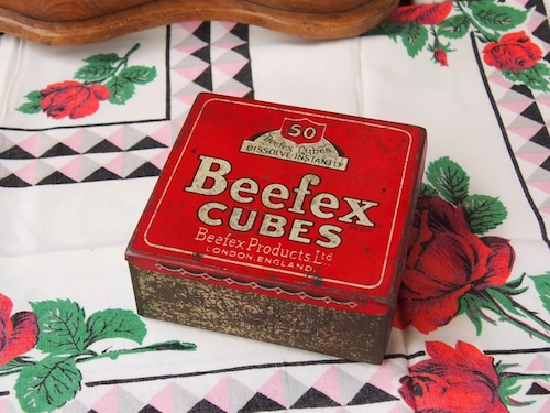 イギリスアンティーク　Beefex Cubes Tin　ブイヨンキューブ缶