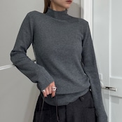 パイピングラインウール混リブknit/グレー