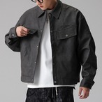 Patch Pocket Long Sleeve Shirt Color Jacket ◇2color H0904