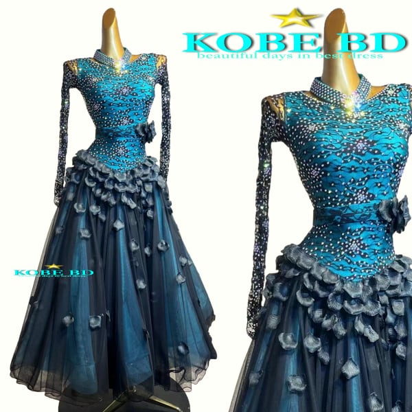 【社交ダンスドレスショップKOBE BDオリジナル】スタンダードドレス【商品番号AIー 9327 】ワルツ スロー クイックステップ ウィンナーワルツ セグエ 競技会