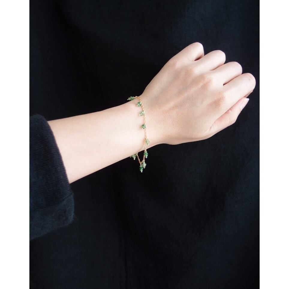 【K14gf】Green Garnet Bracelet/グリーンガーネット ブレスレット
