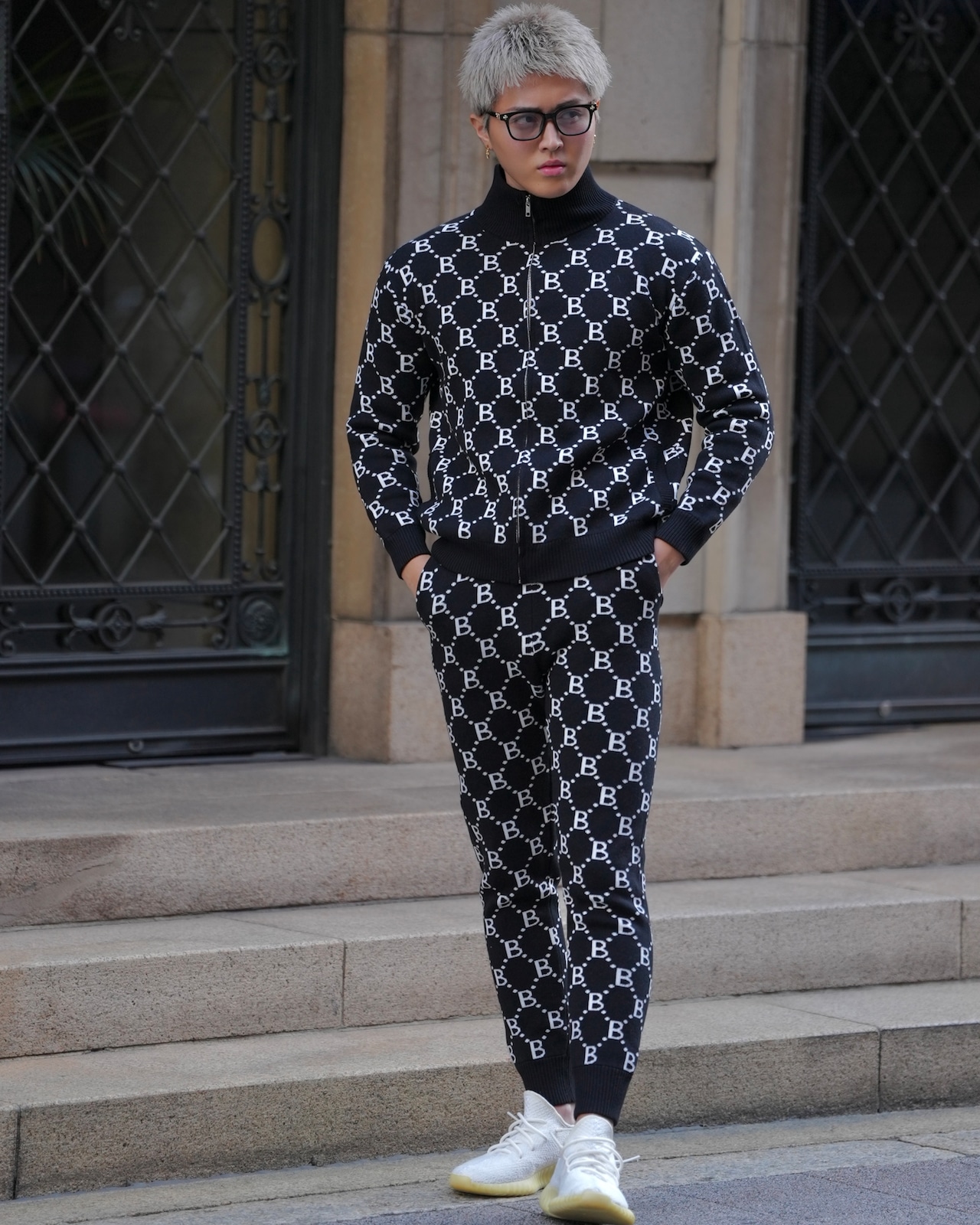 BELINDA MONOGRAM SWEAT PANTS【BB25025】