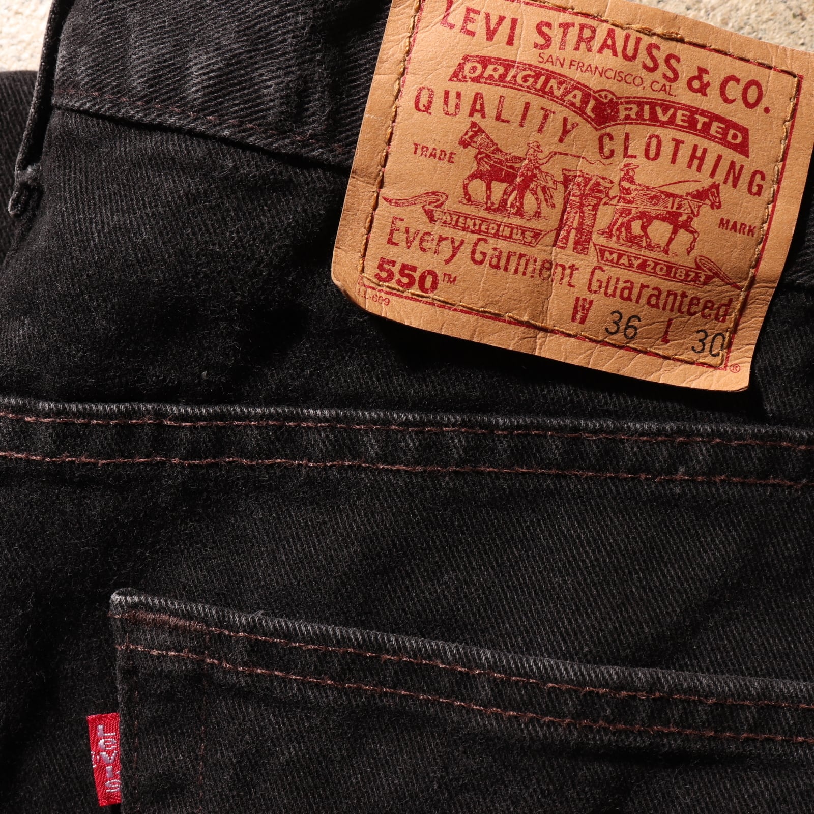 美品 36×30 Levi´s 550 米国製 サルファー ブラックデニムパンツ-