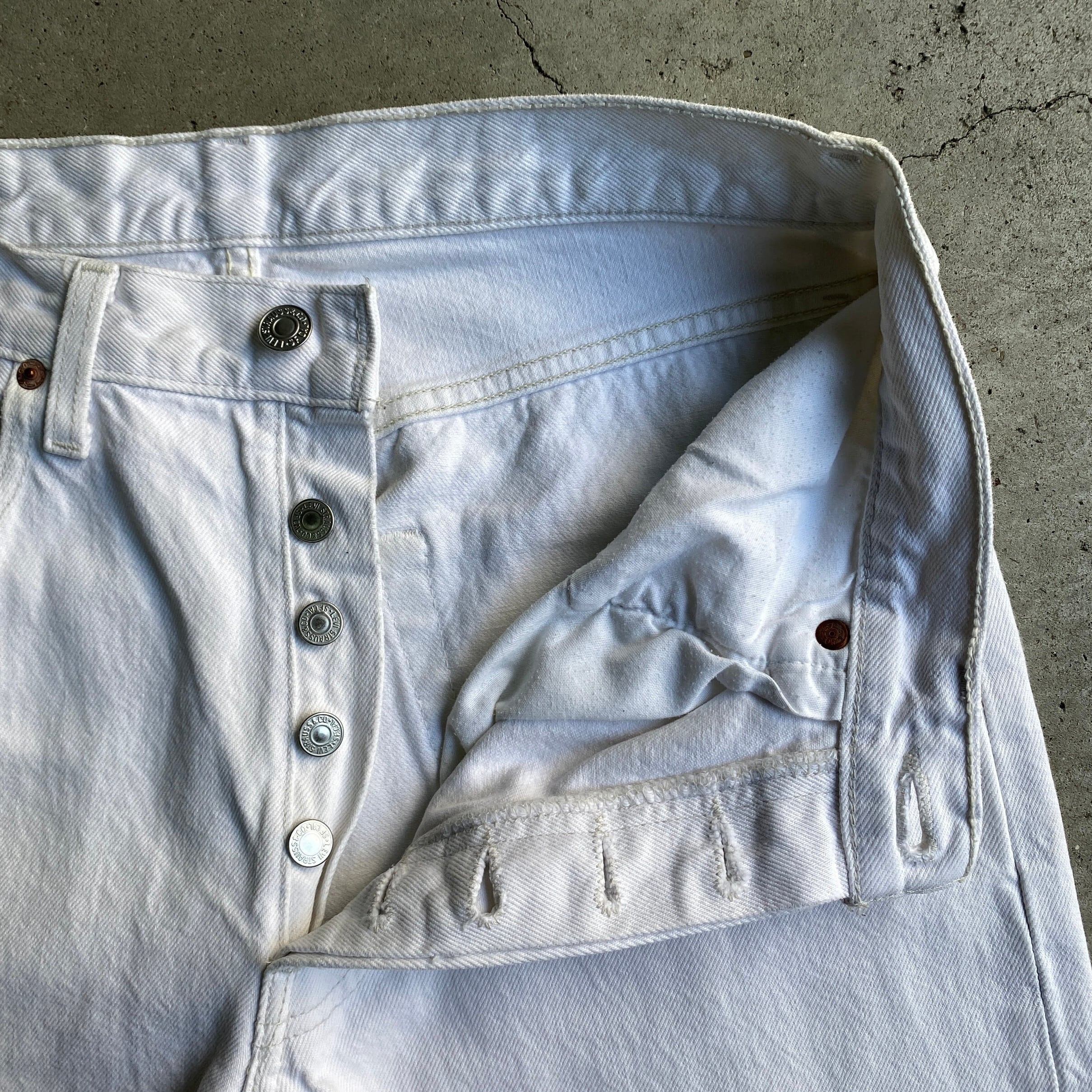 90年代 USA製 Levi's リーバイス 501 ストレート ホワイトデニムパンツ