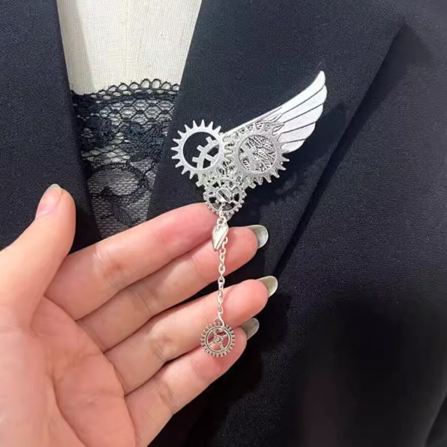 SEASONZ ファッション ファッション小物 アクセサリー スチームパンク ブローチ 歯車 フェザー メタル