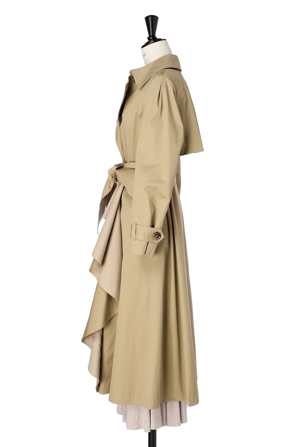 herlipto Gaba Ruffled Cotton Trench Coat